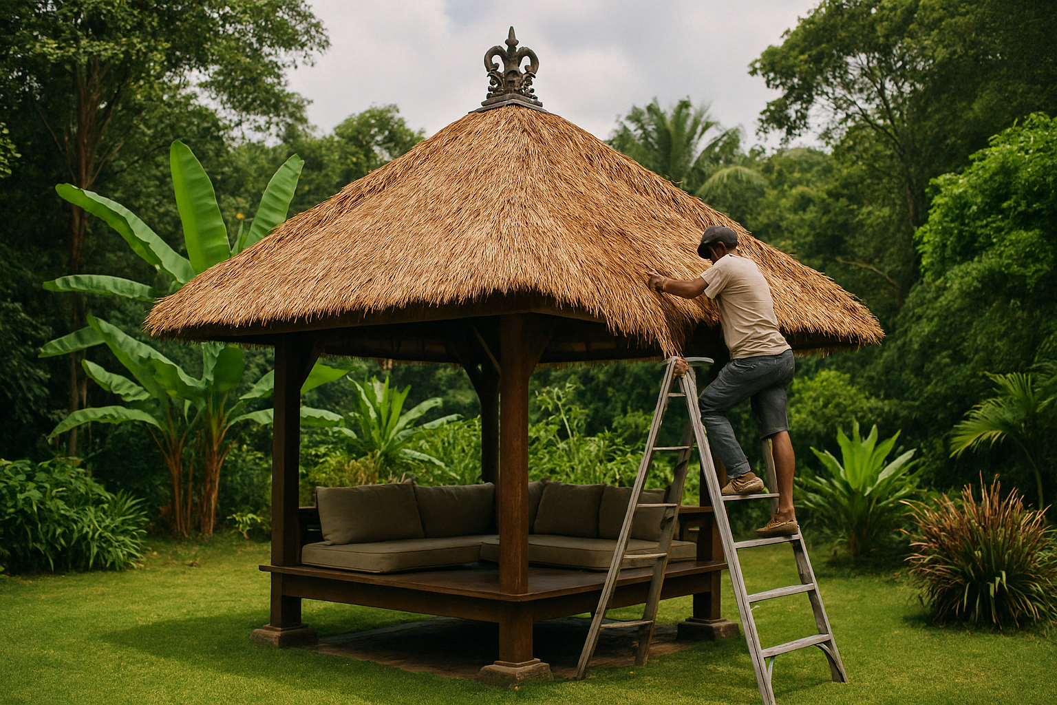 Bali hut maintenance
