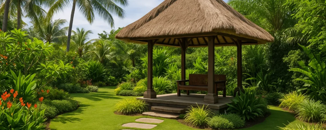 Bali hut landscaping