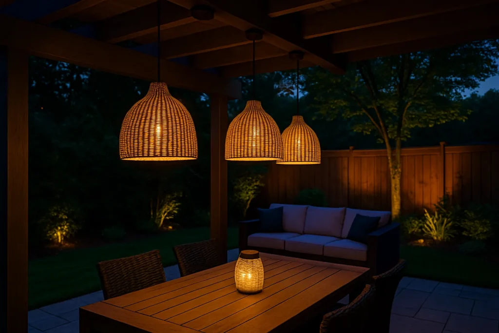 Define your outdoor space with pendant lights