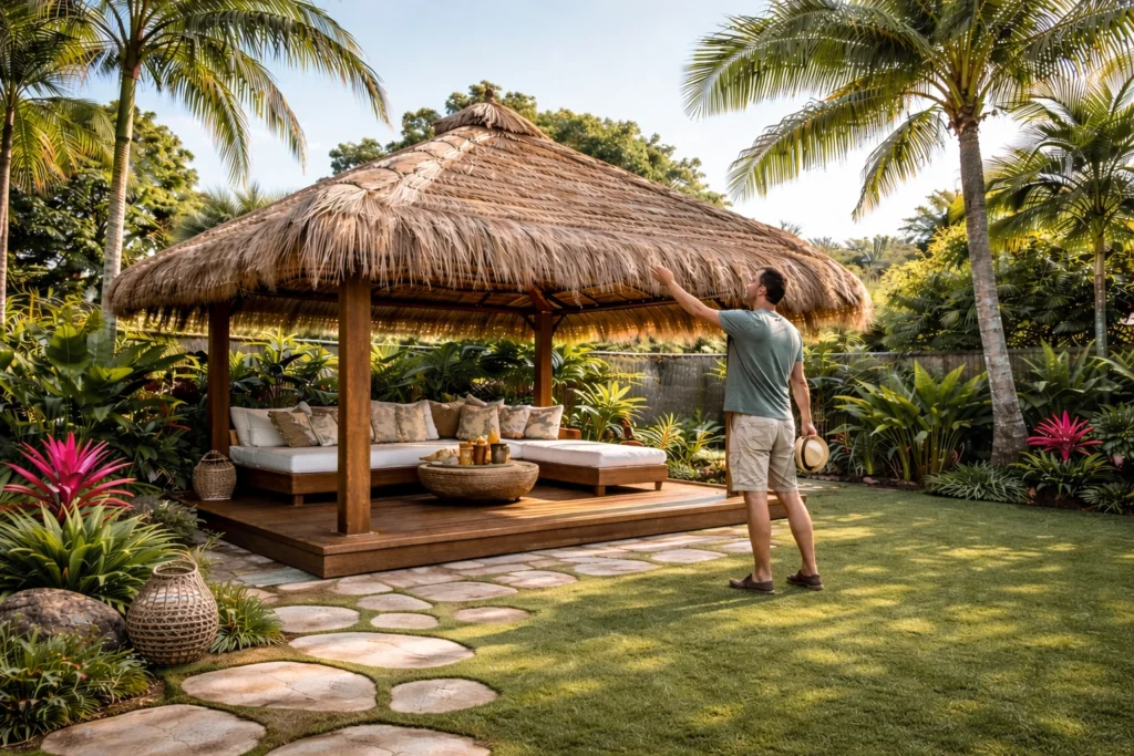 Checking durability of the Bali Hut