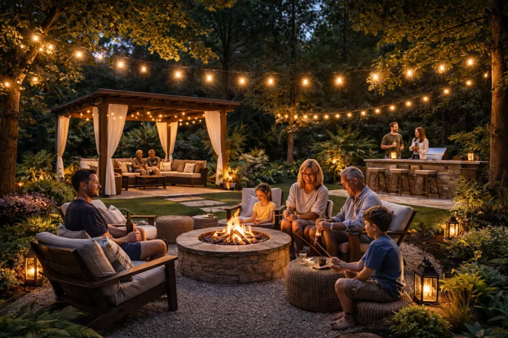 Family gathering after dinner