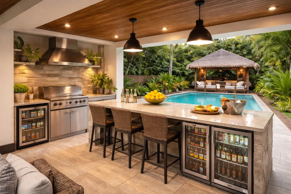 Storage and Bar Seating for Easy Hosting