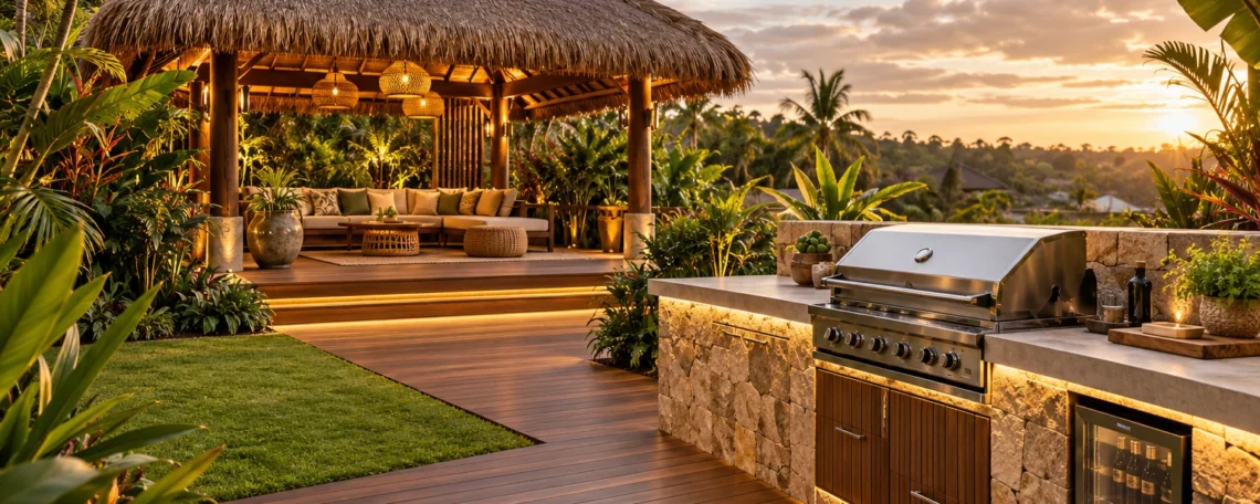 Bali hut BBQ area