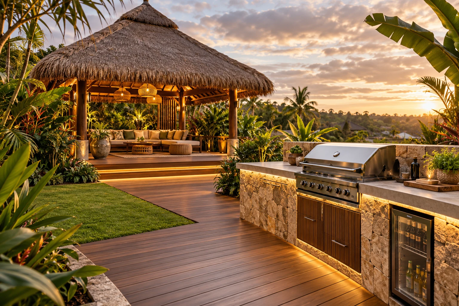 Bali hut BBQ area